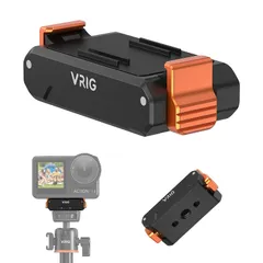 VRIG DJI Osmo Action 5Pro 4 3用 クイックリリースマウント 1/4ネジ穴 三脚用 磁気マウント アクションカメラアクセサリー 耐衝撃性 アルミ製 Osmo Action 3 Osmo Action 4 Osmo Action 5 P