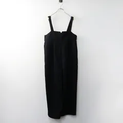 美品 サマンサモスモスブルー Samansa Mos2 SM2 blue リネンタッチサロペット F＼ブラック オールインワン【2400014589931】