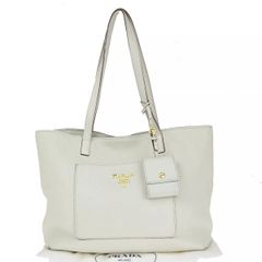 PRADA プラダ トートバッグ ショルダーバッグ ホワイト レザー 86KA230