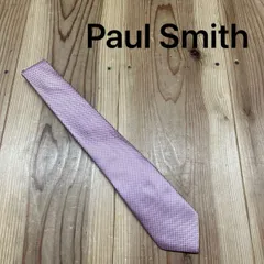 Paul Smith ポールスミス ネクタイ 高級 シルク イタリア製 LONDON パープル ピンク ストライプ チェック スーツ 玉mc3324