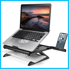 【特価商品】耐荷重:10kg 折りたたみ時サイズ:幅280×奥行280×高さ26mm ~15.6インチノートPC対応 ブラック スマホスタンド付 9.5cm高さアップ脚 8段階 PCA-LTSH8BK 折りたたみ ノートPCスタンド エレコム