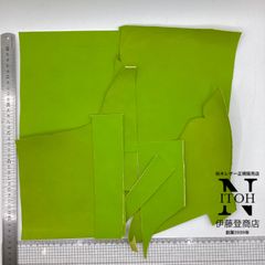 国産レザー　シボエンボス　260ｇ　1.4mm-1.6ｍｍ　グリーン　黄緑　革　本革　牛革　レザークラフト　ハンドメイド　共通画像　送料無料 250527-53