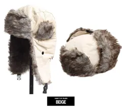 【新品】 【F ベージュ】 ナイロン パイロットキャップ メンズ ファー 耳あて付き 2WAY アビエーター フライトキャップ 帽子 アビエーターキャップ