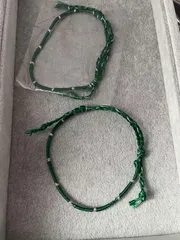 ミサンガ ブレスレット 訳アリ 2本セット グリーン 緑 BTS V 韓国ファッション