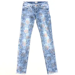 TOMMY HILFIGER DENIM トミーヒルフィガー 花柄 スキニー デニム パンツ 26 w74 紺 インディゴ ジーンズ 国内正規品 レディースのサムネイル