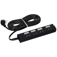 雷に強い節電タップ 4個口 3m 黒_HS-TPK43PBT-K 00-6943 0