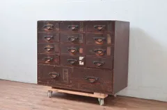 希少 古家具 古い木味 総桐 小箪笥 薬箪笥 薬箱 小引き出し 抽斗 52杯 ミニチェスト 木製 無垢 薬箪笥 和風 和室 薬タンス 国産 薬ダンス