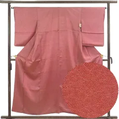 ☆専用☆美品 小紋 鮫小紋 紅紫色 身丈156.0cm 裄丈64.5cm 袷 美品