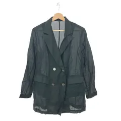 Whim Gazette ウィムガゼット  ジャケット サイズ:F  ブラック リネン100％ レディース ラミージャケット ダブル シアー　240001096581