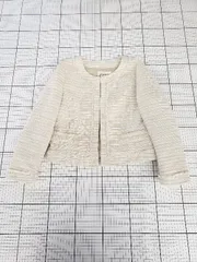 ◇ Θ ROPE PICNIC ロペピクニック ツイード調 長袖 ジャケット サイズ40 ベージュ系 レディース E  【1509100071273】