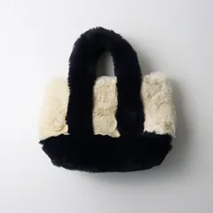 美品 アパルトモン L'Appartement グッドグリーフ GOOD GRIEF フェイクファートートバッグ スモール ネイビー/肩掛け【2400014531220】