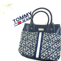 トミージーンズ トートバッグ 2点セット トミーヒルフィガー ブランド 鞄 レディース ネイビー オフホワイト TOMMY JEANS 【中古】