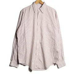 90’s USA製 ブルックスブラザーズ Makers ストライプ ピンオックスフォード ボタンダウンシャツ (16-6) エンジ×白 旧タグ アメリカ製　アメリカ古着 USED  ビンテージ ヴィンテージ