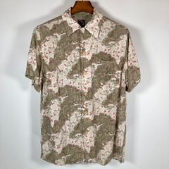 ONIWASOTO オニワソト アロハシャツ 半袖 シャツ シャツ 松 桜 和柄 総柄 ウッドボタン レーヨン メンズ  M