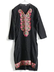 ☆ 長袖 刺繍 ワンピース チュニック ワンピ ( レディース S 程 ) 古着