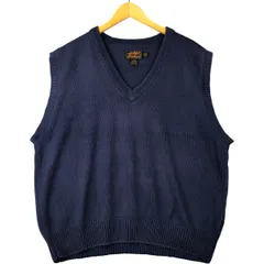 古着 80~90年代 エディーバウアー Eddie Bauer 黒タグ Vネック コットンニットベスト メンズXL相当 ヴィンテージ/eaa591615