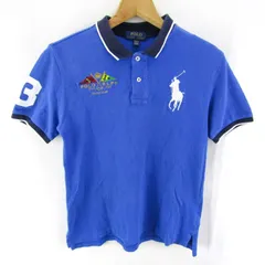 ポロラルフローレン ポロシャツ トップス 半袖 ビッグポニーロゴ キッズ 男の子用 M(10-12)サイズ ブルー POLO RALPH LAUREN 【中古】