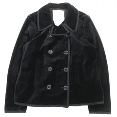 デニムアンドサプライ ラルフローレン RALPH LAUREN ベロア Pコート ピーコート ショート ジャケット アウター XL 黒 レディース