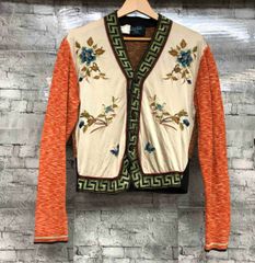 JEAN PAUL GAULTIER MAILLE ジャンポールゴルチエ チャイナジャケット FUZZI サイズ48 イタリア製 オレンジ ベージュ