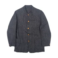 Karl Helmut カールヘルム コットン ノーカラージャケット M/ネイビーグレー 系/木ボタンのサムネイル