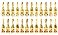 バナナプラグ 24本セット(12ペア) 金メッキ 赤 黒 24K スピーカー接続 [ゆうパケット発送、送料無料]mer001のサムネイル