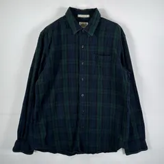 古着 エルエルビーン L.L.Bean 長袖シャツ フランネルシャツ ネルシャツ タータンチェック柄 L  グリーン チェック メンズ