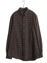 【お得なクーポン配布中!】 ラルフローレン チェック 長袖 ボタンダウン シャツ メンズ L 古着 ポロ 長袖シャツ コットン BD ワンポイント シンプル マルチカラー 薄手