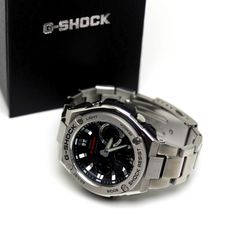 カシオ　G-SHOCK　腕時計　黒文字盤　アナログ　デジタル　電波 ソーラー　G-STEEL　GST-W110D-1AJF