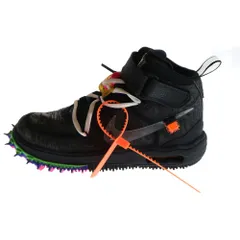 NIKE (ナイキ) ×Off-White AIR FORCE 1 MID オフホワイト エアフォース1 ミッドカットスニーカー レディース ブラック US5/23.5cm DO6290-001