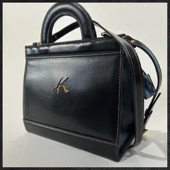 KITAMURA　キタムラ ハンドバッグ  ダークブラウン レザー　2way ショルダーストラップ