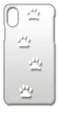 【新品未使用】iPhone X iPhone Xs アイフォンX XS クリア ハードケース ( 肉球足あと(ホワイト) ) 犬 猫 ネコ 動物 cl-iphonex-217