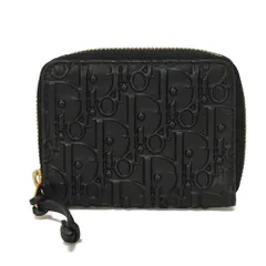 Dior ディオール オブリーク エンボス ロゴ コインパース カードケース パスケース コンパートメント ラウンドファスナー 財布 ミニウォレット トロッター ブラック コインケース