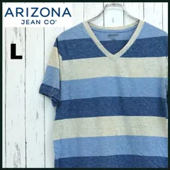 Arizona Jean Co. ボーダー　Tシャツ　L　ブルー　Vネック　アリゾナ