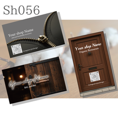 sh056 ファスナー　ジッパー　ウッド　ドア　デザイン　ショップカード