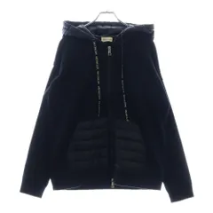 MONCLER (モンクレール) 20SS MAGLIA CARDIGAN ダウン切り替え ジップアップ スウェット パーカー ブラック F10938G50200 V8053