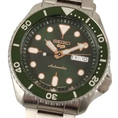 SEIKO5 SNXA21 自動巻き ステンレス無垢バンド 廃番カラー グリーン SEIKO5 SNXA21 自動巻き ステンレス無垢バンド 廃番カラー
