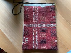 トルコ直輸入オールドシヴァスジジムで作ったサコッシュ(ポシェット)ナザールボンジュチャームつき！お出かけやバッグインバッグ、壁にかけても素敵なインテリア