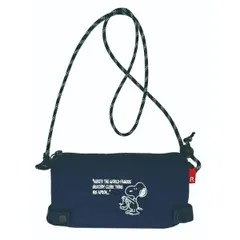スヌーピー  2WAYサコッシュバッグスマホショルダー APRON ネイビー 簡易保冷 洗濯OK SNOOPY