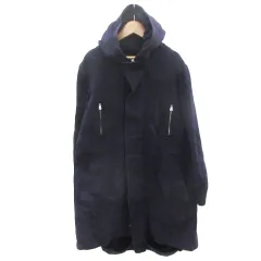 ズッカ zucca ジャケット ロング丈 スタンドカラー フード付き ジップアップ ネイビー 紺 /YM3のサムネイル