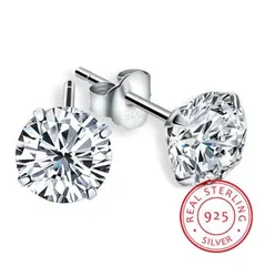 特大 8mm キュービックジルコニア ピアス　レディース 大粒 CZ シンプル