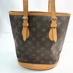 【送料無料】Louis Vuitton/ルイヴィトン/トートバッグ/モノグラム/ブラウン/バケットPM/中身ボロ/内バッグなし/中古品