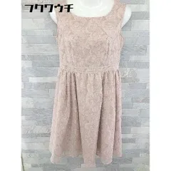 ◇ Feroux フェルゥ 刺繍 ノースリーブ 膝丈 ワンピース サイズ2 ピンクベージュ レディース 【中古】 【1103100012542】