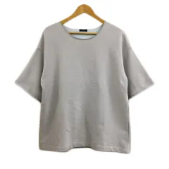 アーバンリサーチ URBAN RESEARCH ITEMS カットソー プルオーバー ラウンドネック 裏毛 無地 オーバーサイズ 五分袖 M グレーのサムネイル