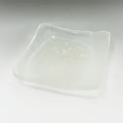 藤田喬平手吹四方皿銘々皿菓子皿ガラス皿角皿