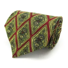 コムサデモードメン ブランド ネクタイ 花柄 格子柄 幾何学模様 シルク PO  メンズ ワインレッド COMME CA DU MODE 【中古】