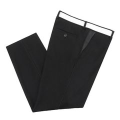 【美品】バーバリー BURBERRY リカルド・ティッシ ラムレザー 切替 ウール スラックス パンツ 52 XL 黒/白 サイドライン 47297