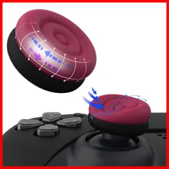【即発送】2コントローラーに対応用サムスティックグリップキャップ、Switch Proコンに対応用ジョイスティックキャップ-Circle Series Series OneやElite Design【コズミックレッド&ブラック】 X/Sに対応用サムスティックグ