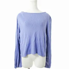 グリーンレーベルリラクシング ユナイテッドアローズ green label relaxing ニット セーター 長袖 コットン カシミア混 ボートネック 紫 パープル 0402