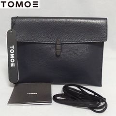 未使用★TOMOE 2Way サコッシュ M ネイビー レザー ショルダーバッグ クラッチバッグ メンズ トモエ★