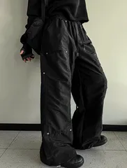 [COSYHARU コシハル 公式]ダブルにナイロンカーペンターワイドパンツ